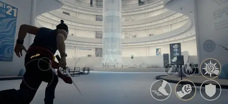 Sifu Mobile gameplay: dojo training fight with wooden interior and combat UI